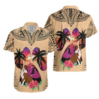 Polynesian Hawaiian Shirt Dog Lover With Border Collie - Sunset At The Beach - Wonder Print Shop