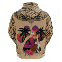 Polynesian Hoodie Dog Lover With Border Collie - Sunset At The Beach - Wonder Print Shop