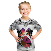 Polynesian Kid T Shirt Dog Lover With Border Collie - Sunset At The Beach White Ver - Wonder Print Shop