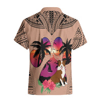 Polynesian Hawaiian Shirt Dog Lover With Border Collie - Sunset At The Beach Brown Ver - Wonder Print Shop