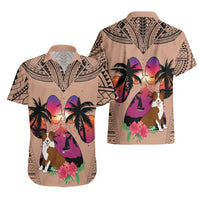 Polynesian Hawaiian Shirt Dog Lover With Border Collie - Sunset At The Beach Brown Ver - Wonder Print Shop