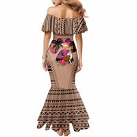 Polynesian Mermaid Dress Dog Lover With Border Collie - Sunset At The Beach Brown Ver - Wonder Print Shop