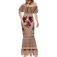 Polynesian Mermaid Dress Dog Lover With Border Collie - Sunset At The Beach Brown Ver - Wonder Print Shop