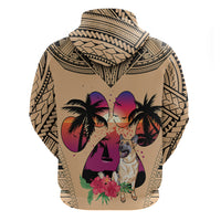 Polynesian Hoodie Dog Lover With German Shepherd - Sunset At The Beach - Wonder Print Shop