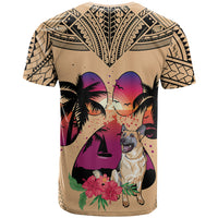 Polynesian T Shirt Dog Lover With German Shepherd - Sunset At The Beach - Wonder Print Shop