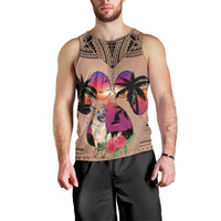 polynesian-men-tank-top-dog-lover-with-german-shepherd-sunset-at-the-beach-brown-ver