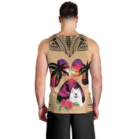 polynesian-men-tank-top-dog-lover-with-samoyed-sunset-at-the-beach
