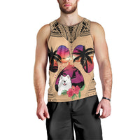 polynesian-men-tank-top-dog-lover-with-samoyed-sunset-at-the-beach