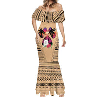 Polynesian Mermaid Dress Dog Lover With Samoyed - Sunset At The Beach - Wonder Print Shop