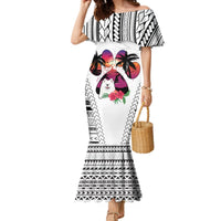 Polynesian Mermaid Dress Dog Lover With Samoyed - Sunset At The Beach White Ver - Wonder Print Shop