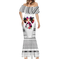 Polynesian Mermaid Dress Dog Lover With Samoyed - Sunset At The Beach White Ver - Wonder Print Shop