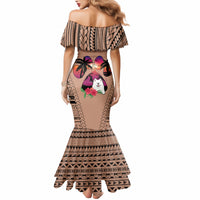 Polynesian Mermaid Dress Dog Lover With Samoyed - Sunset At The Beach Brown Ver - Wonder Print Shop