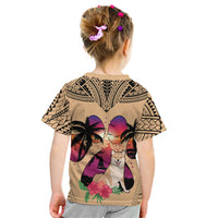 Polynesian Kid T Shirt Dog Lover With Shiba Inu - Sunset At The Beach - Wonder Print Shop