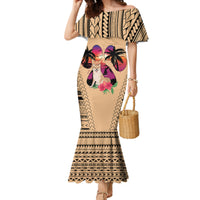 Polynesian Mermaid Dress Dog Lover With Shiba Inu - Sunset At The Beach - Wonder Print Shop