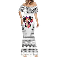 Polynesian Mermaid Dress Dog Lover With Shiba Inu - Sunset At The Beach White Ver - Wonder Print Shop