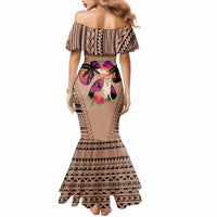 Polynesian Mermaid Dress Dog Lover With Shiba Inu - Sunset At The Beach Brown Ver - Wonder Print Shop