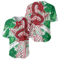 Wales Cymru Am Byth Baseball Jersey Celtic Dragon Triskelion - Wonder Print Shop