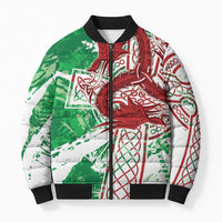 Wales Cymru Am Byth Bomber Puffer Jacket Celtic Dragon Triskelion - Wonder Print Shop