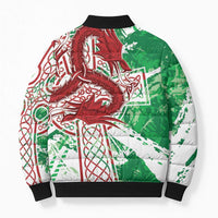 Wales Cymru Am Byth Bomber Puffer Jacket Celtic Dragon Triskelion - Wonder Print Shop