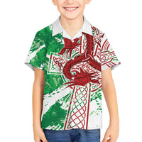 Wales Cymru Am Byth Family Matching Puletasi and Hawaiian Shirt Celtic Dragon Triskelion - Wonder Print Shop