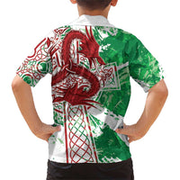 Wales Cymru Am Byth Family Matching Short Sleeve Bodycon Dress and Hawaiian Shirt Celtic Dragon Triskelion - Wonder Print Shop