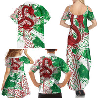 Wales Cymru Am Byth Family Matching Summer Maxi Dress and Hawaiian Shirt Celtic Dragon Triskelion - Wonder Print Shop