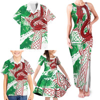 Wales Cymru Am Byth Family Matching Tank Maxi Dress and Hawaiian Shirt Celtic Dragon Triskelion - Wonder Print Shop