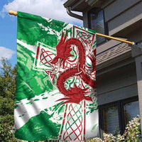 Wales Cymru Am Byth Garden Flag Celtic Dragon Triskelion - Wonder Print Shop
