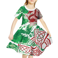 Wales Cymru Am Byth Kid Short Sleeve Dress Celtic Dragon Triskelion - Wonder Print Shop