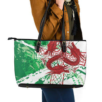Wales Cymru Am Byth Leather Tote Bag Celtic Dragon Triskelion - Wonder Print Shop