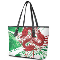 Wales Cymru Am Byth Leather Tote Bag Celtic Dragon Triskelion - Wonder Print Shop