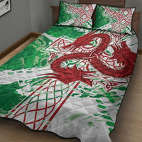 Wales Cymru Am Byth Quilt Bed Set Celtic Dragon Triskelion - Wonder Print Shop