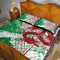 Wales Cymru Am Byth Quilt Bed Set Celtic Dragon Triskelion - Wonder Print Shop