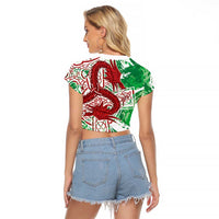 Wales Cymru Am Byth Raglan Cropped T Shirt Celtic Dragon Triskelion - Wonder Print Shop
