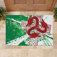Wales Cymru Am Byth Rubber Doormat Celtic Dragon Triskelion - Wonder Print Shop