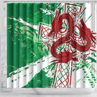 Wales Cymru Am Byth Shower Curtain Celtic Dragon Triskelion - Wonder Print Shop