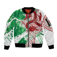 Wales Cymru Am Byth Sleeve Zip Bomber Jacket Celtic Dragon Triskelion - Wonder Print Shop