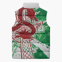 Wales Cymru Am Byth Sleeveless Puffer Jacket Celtic Dragon Triskelion - Wonder Print Shop