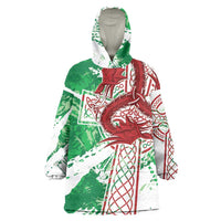Wales Cymru Am Byth Wearable Blanket Hoodie Celtic Dragon Triskelion - Wonder Print Shop
