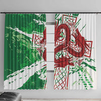 Wales Cymru Am Byth Window Curtain Celtic Dragon Triskelion - Wonder Print Shop