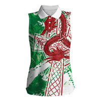 Wales Cymru Am Byth Women Sleeveless Polo Shirt Celtic Dragon Triskelion - Wonder Print Shop