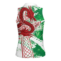 Wales Cymru Am Byth Women Sleeveless Polo Shirt Celtic Dragon Triskelion - Wonder Print Shop