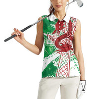 Wales Cymru Am Byth Women Sleeveless Polo Shirt Celtic Dragon Triskelion - Wonder Print Shop