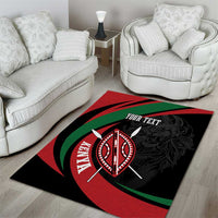 Kenya Mashujaa Day Personalized Area Rug Lion Warrior with Masai Shield LT7 - Wonder Print Shop