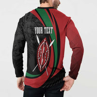 Kenya Mashujaa Day Personalized Button Sweatshirt Lion Warrior with Masai Shield LT7 - Wonder Print Shop