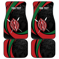 Kenya Mashujaa Day Personalized Car Mats Lion Warrior with Masai Shield LT7 - Wonder Print Shop