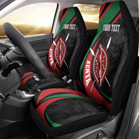 Kenya Mashujaa Day Personalized Car Seat Cover Lion Warrior with Masai Shield LT7 - Wonder Print Shop