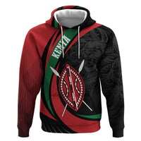 Kenya Mashujaa Day Personalized Hoodie Lion Warrior with Masai Shield - Wonder Print Shop