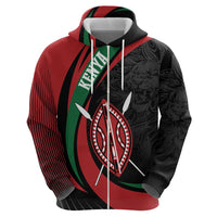 Kenya Mashujaa Day Personalized Hoodie Lion Warrior with Masai Shield - Wonder Print Shop