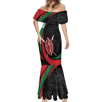 Kenya Mashujaa Day Personalized Mermaid Dress Lion Warrior with Masai Shield - Wonder Print Shop
